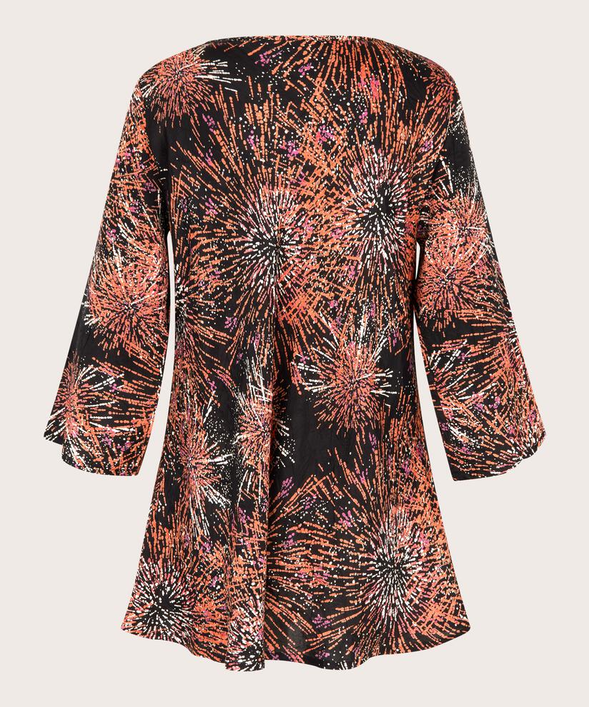 Viskosebluse mit V-Ausschnitt und 3/4-Ärmeln, Picante
