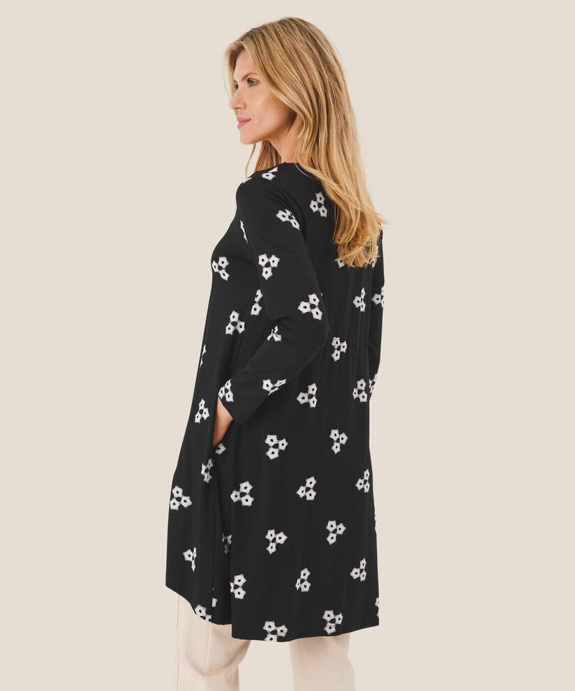 Jersey-Tunika mit weitem Ausschnitt, Black