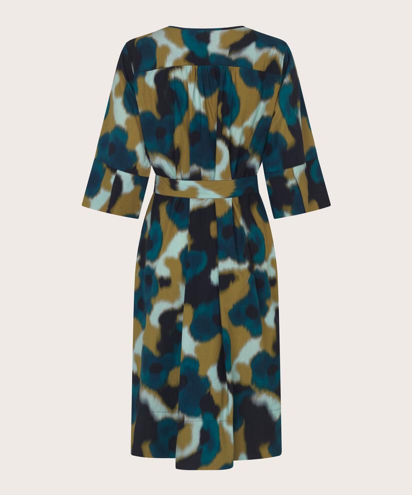 Kleid aus bedruckter Baumwolle mit Eingrifftaschen, Celestial