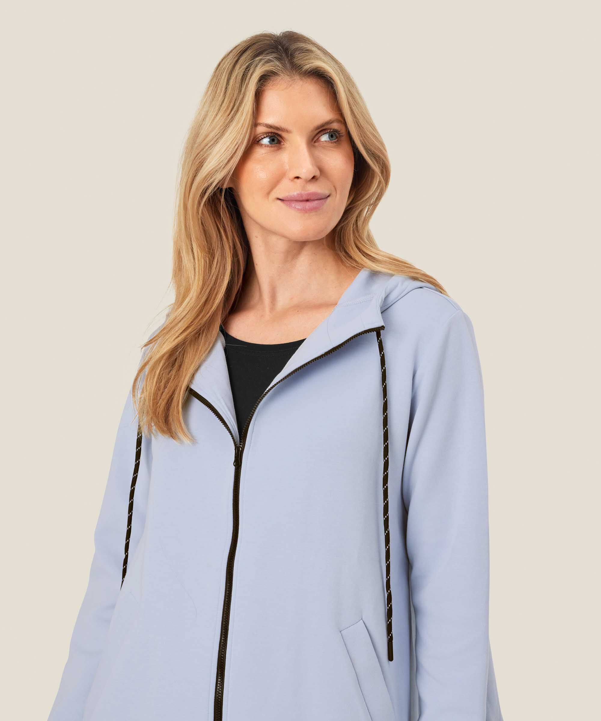 Kapuzenpullover mit Reißverschluss und Taschen, Heather