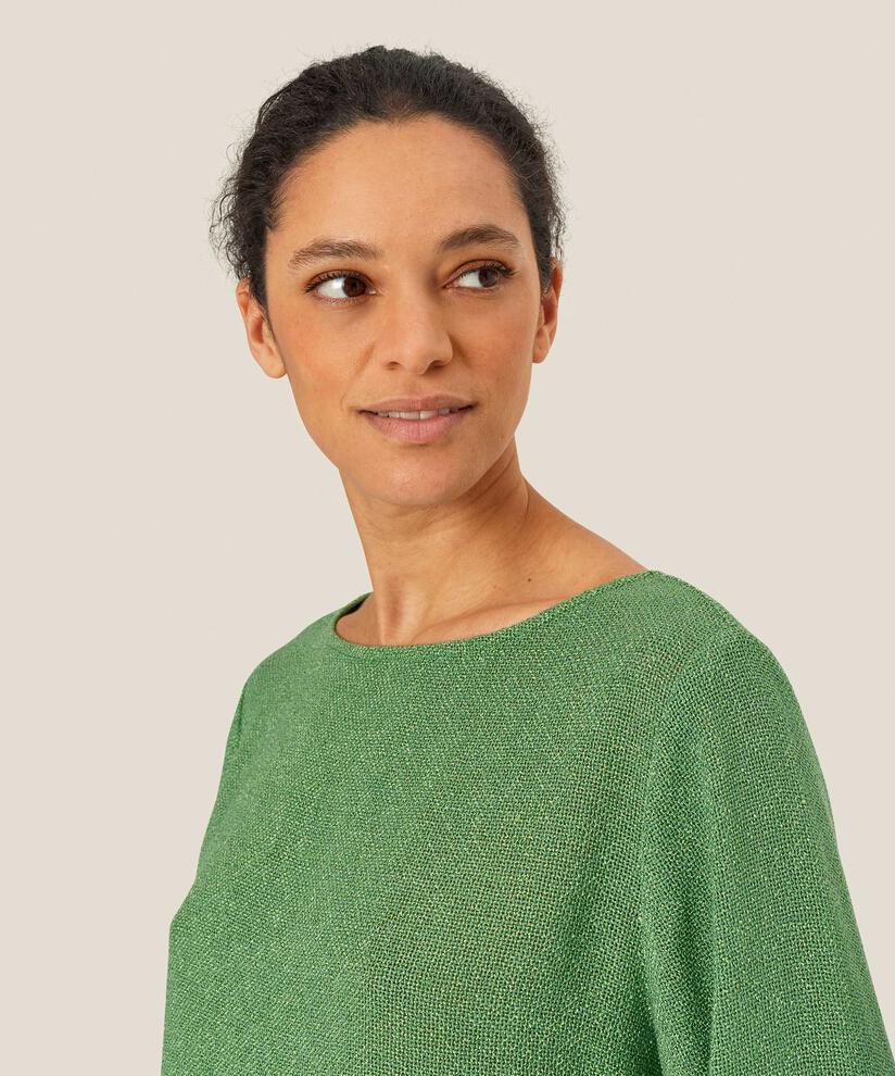 Bouclé-Bluse mit 3/4-Ärmeln, D. Grass Green