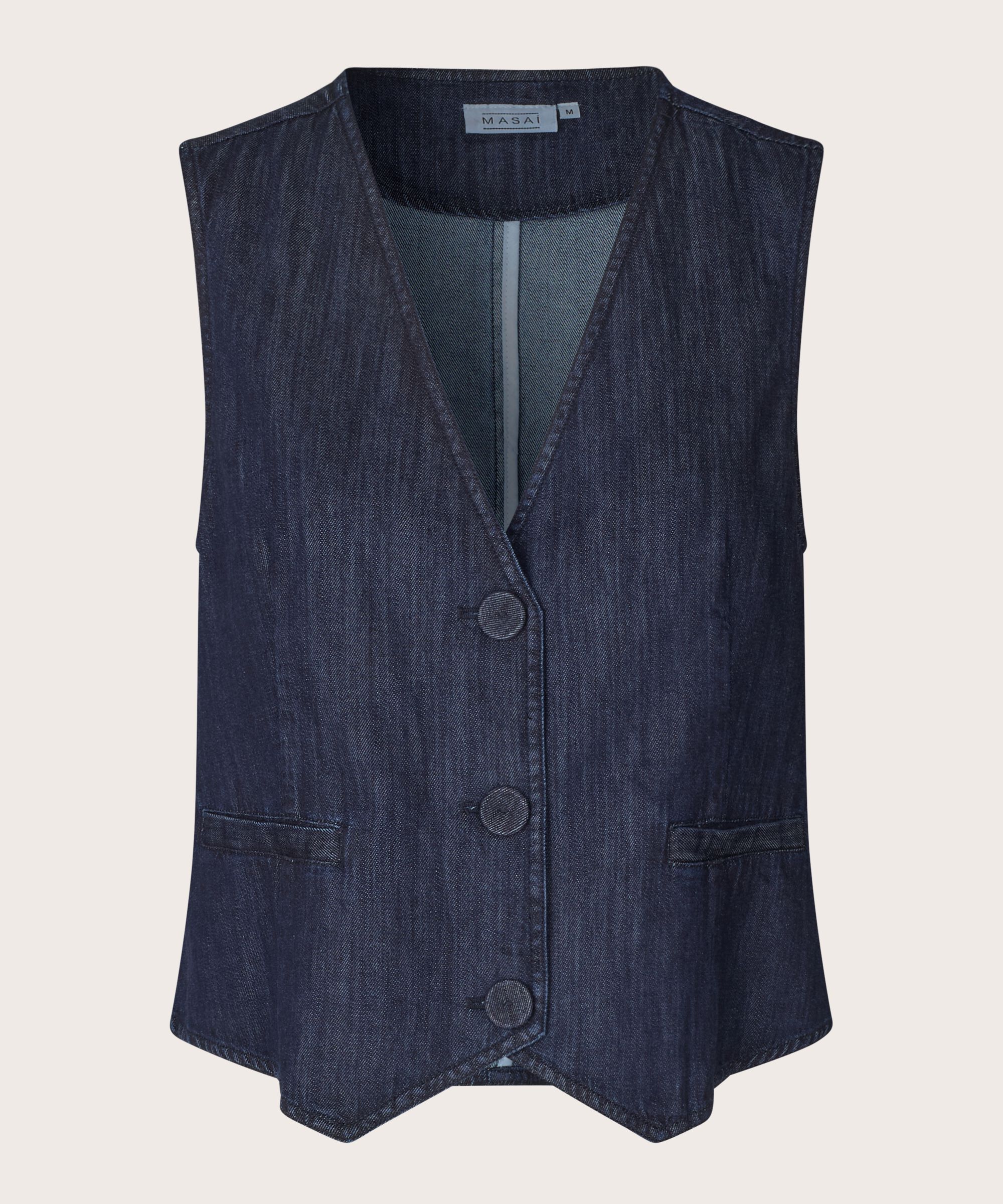klassische Weste in weicher Denim-Qualität, Dark Denim