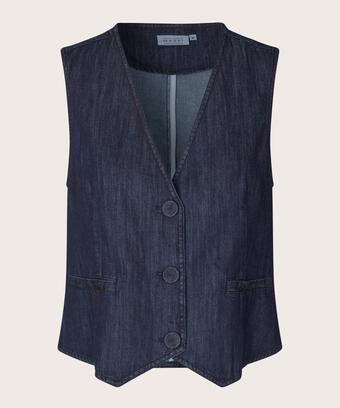 klassische Weste in weicher Denim-Qualität, Dark Denim