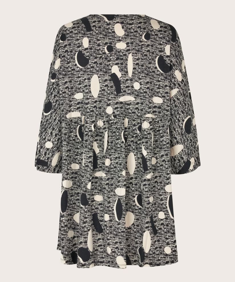 Bedruckte Tunika mit langen Ärmeln, Black