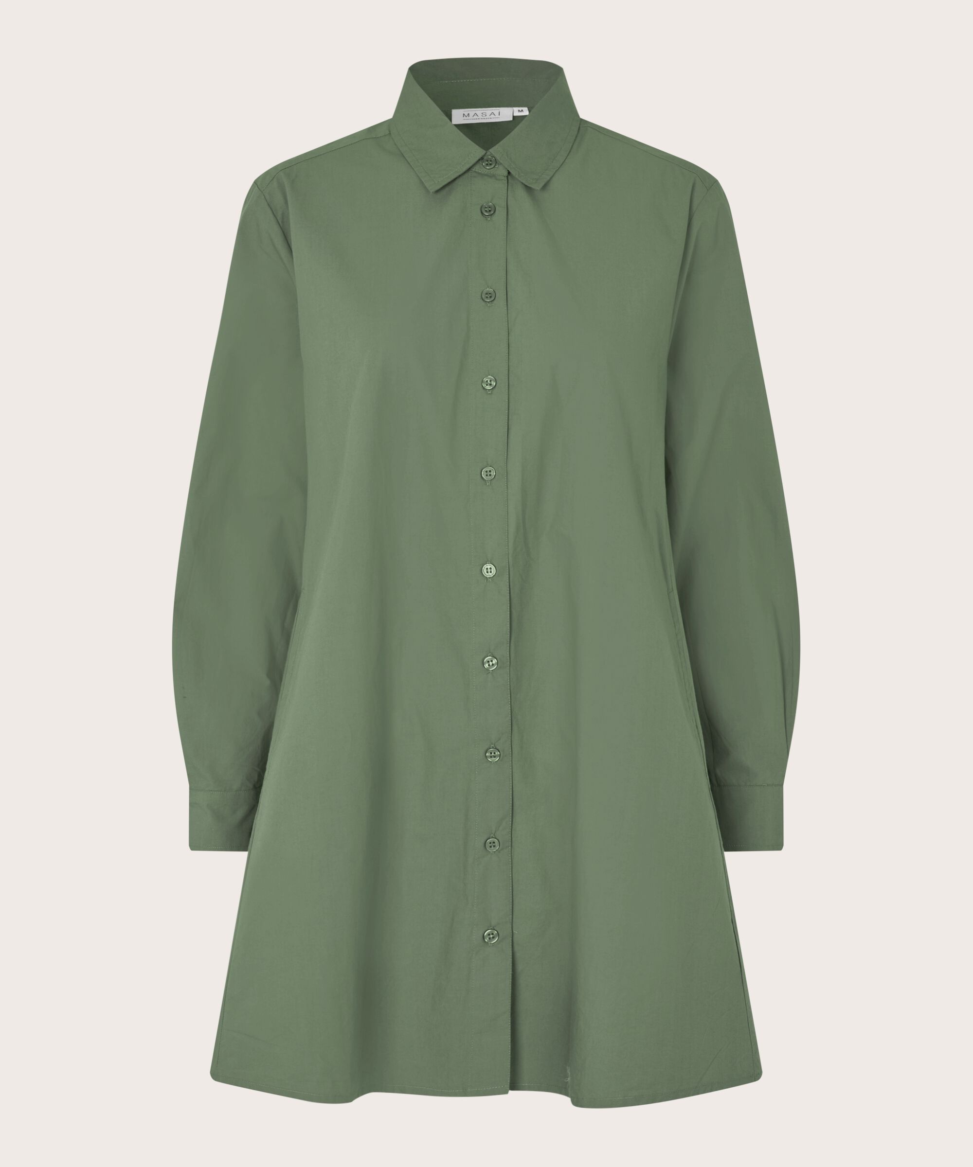 Baumwollshirt mit längerem Rücken, Duck Green