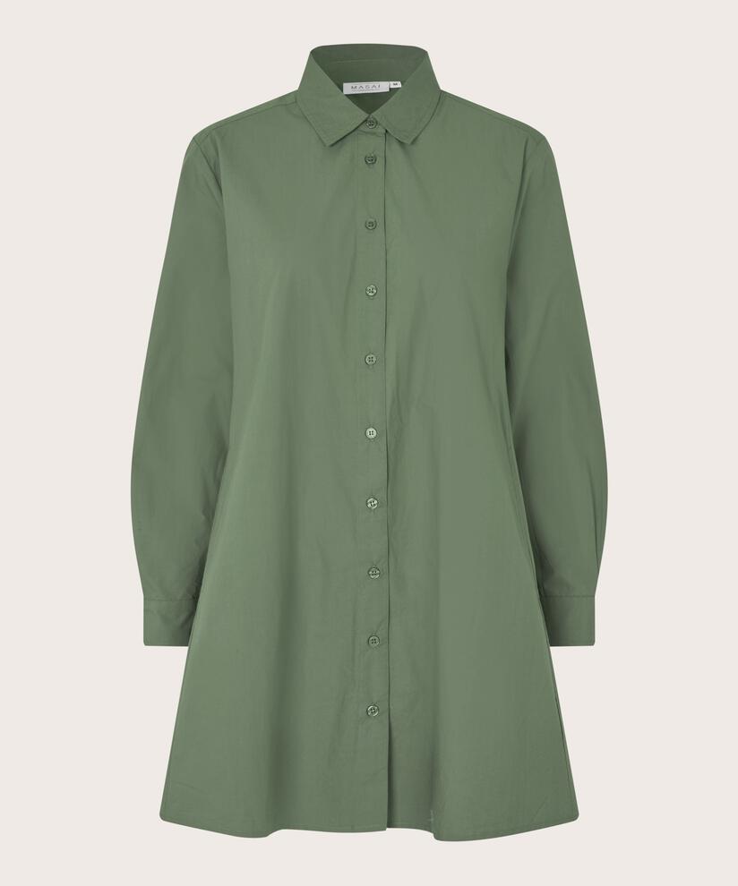 Baumwollshirt mit längerem Rücken, Duck Green