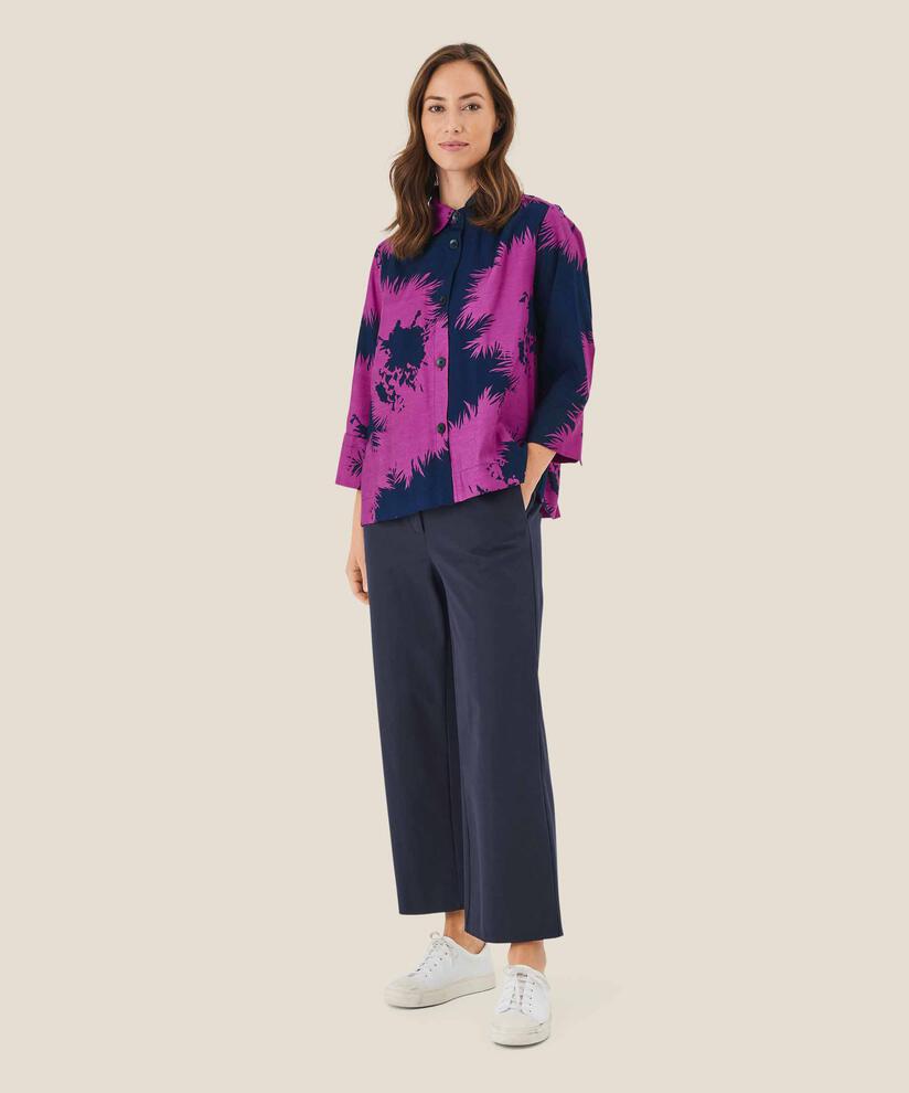 Button-Down-Hemdbluse aus Baumwolle, Wild Aster