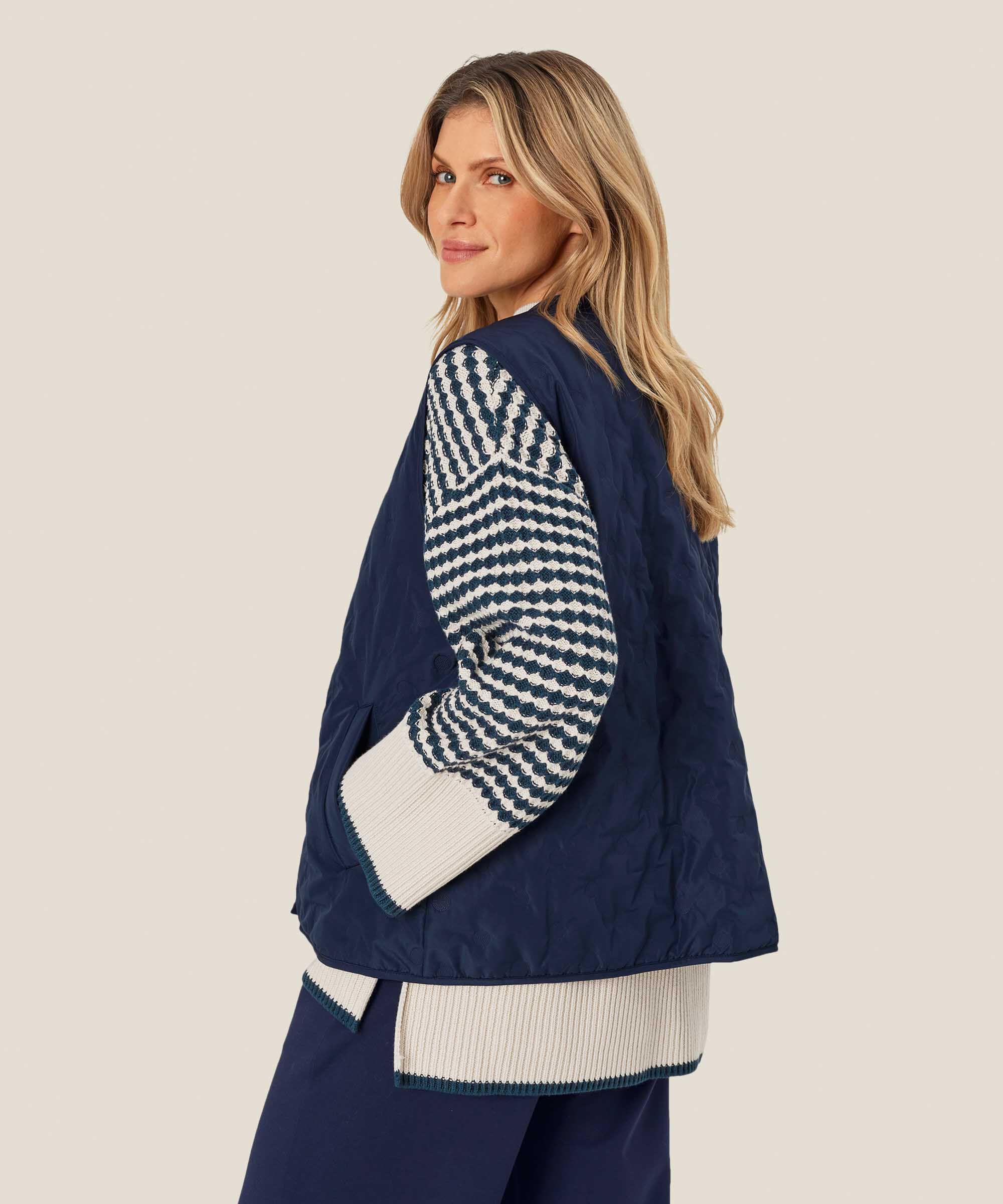 Steppweste mit Druckknopfverschluss, Mood Indigo