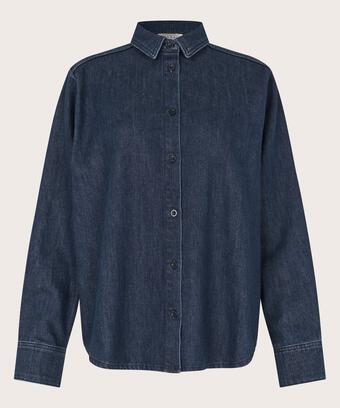 Jeanshemd mit einem Hauch von Glitzer, Dark Denim