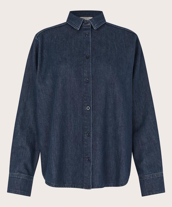 Jeanshemd mit einem Hauch von Glitzer, Dark Denim