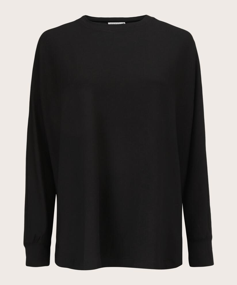 Weiches Jersey-Top mit Fledermausärmeln, Black