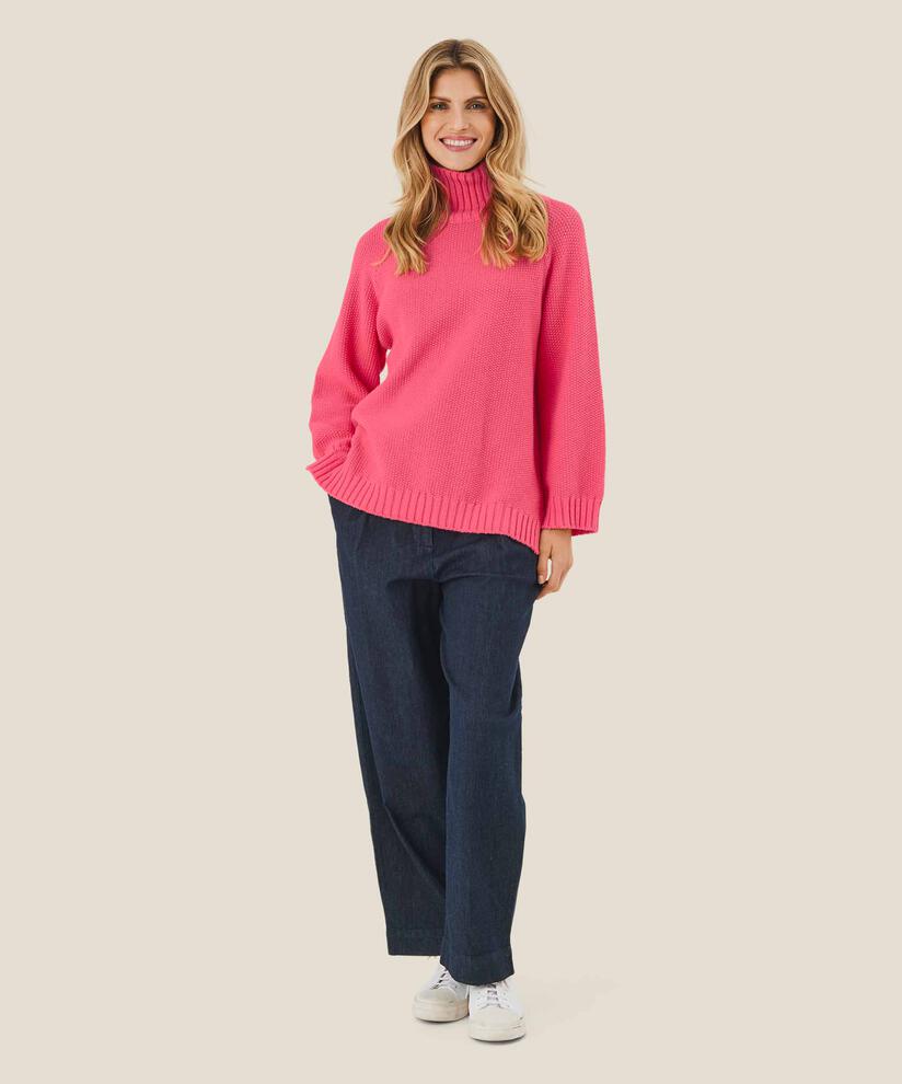 hoch taillierte Jeanshose, Dark Denim