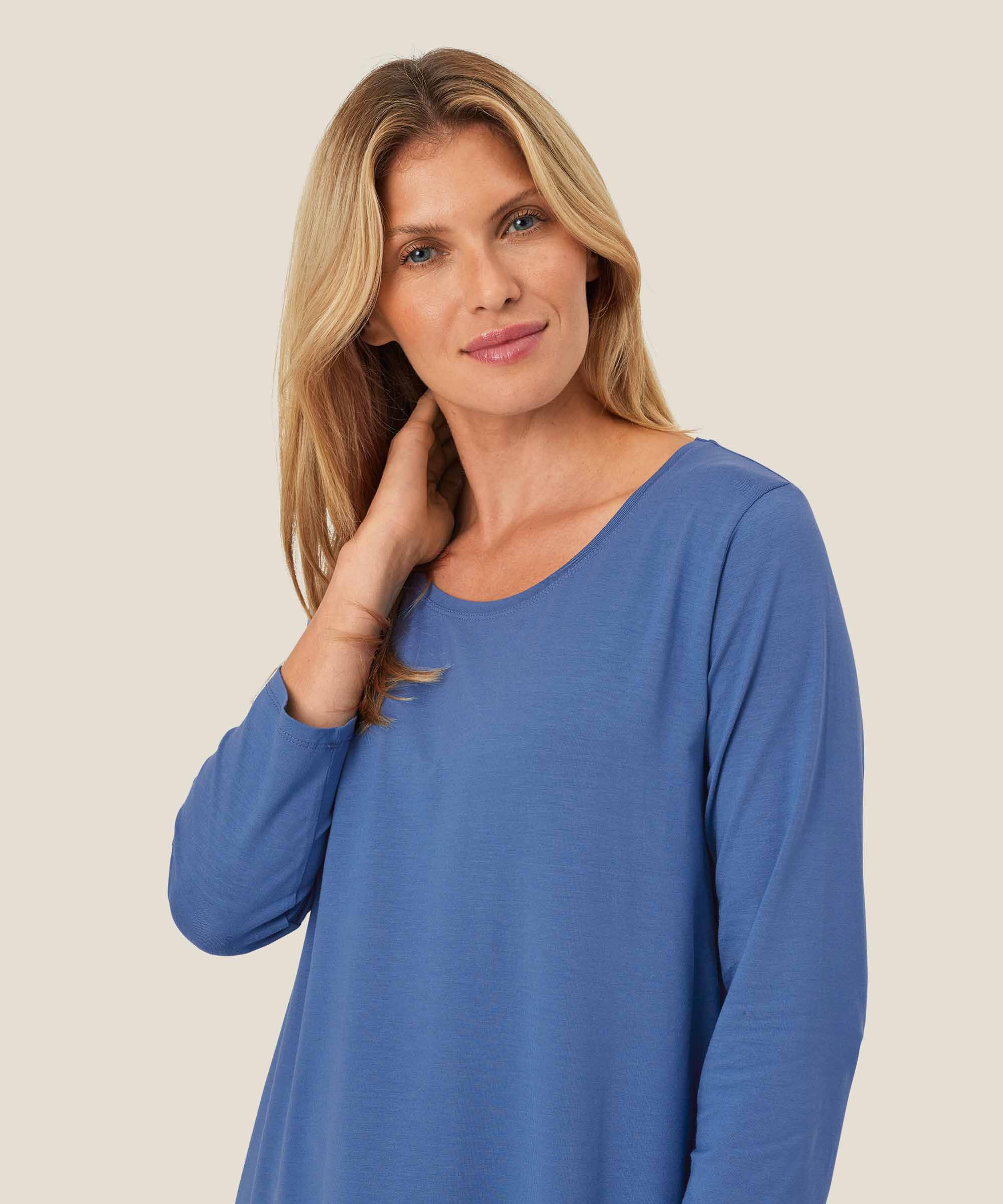 Shirt mit rundem Hals, Federal Blue