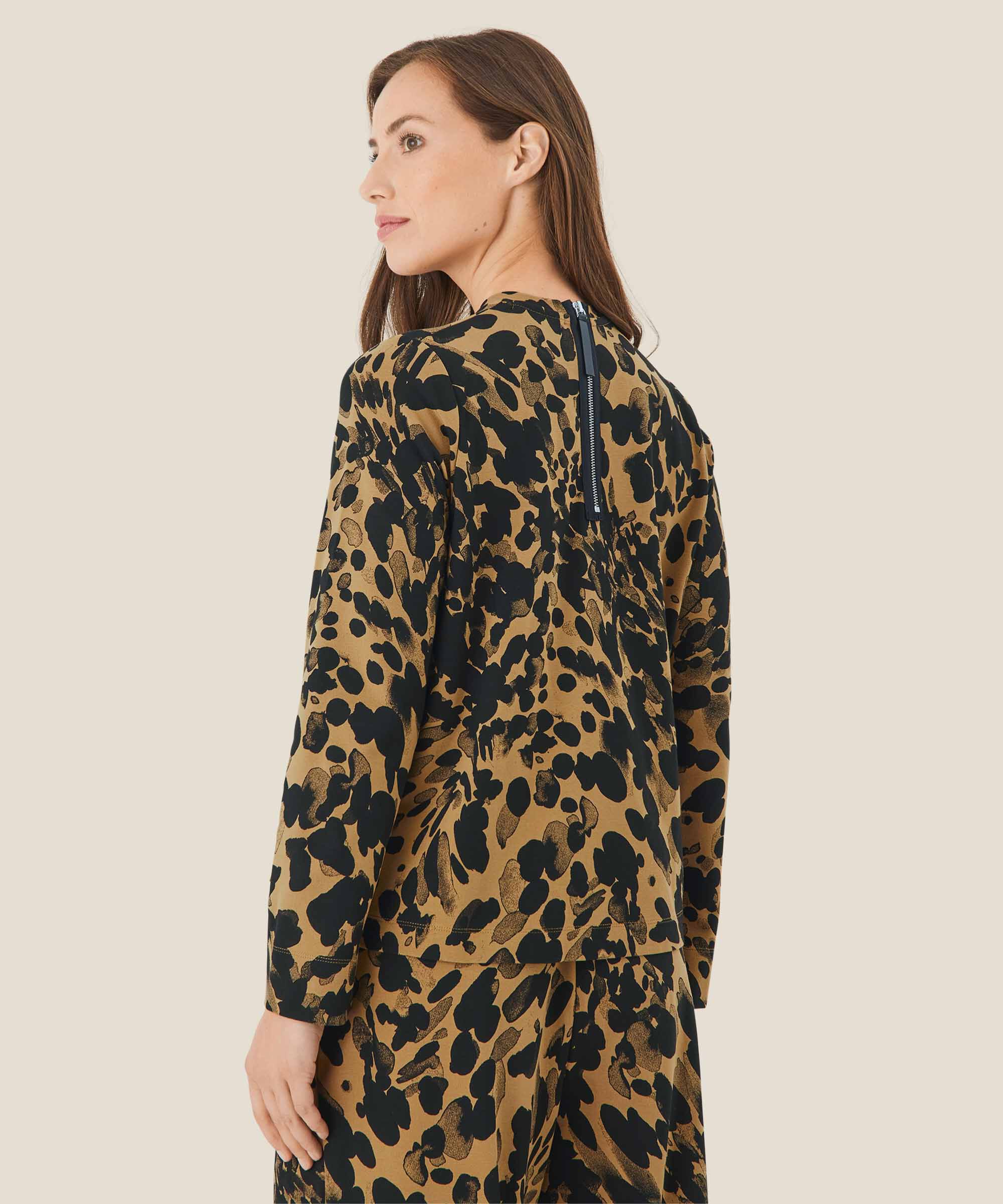 Bedrucktes Shirt mit Reißverschluss, Dijon