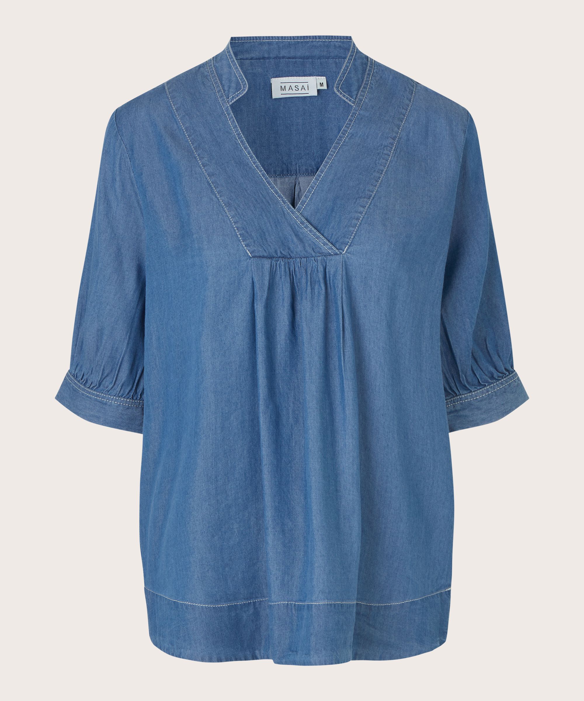 DOMICIA BLUSE, Blue Denim