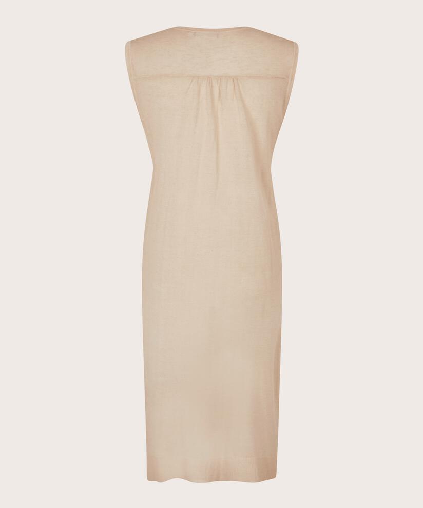 langer Cardigan aus Leinenmischung, Natural