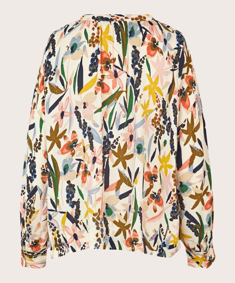 V-ausschnitt-bluse Mit Knopfleiste, Whitecap