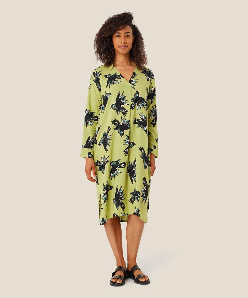 Viskosekleid mit Eingrifftaschen und Seitenschlitz, Fern