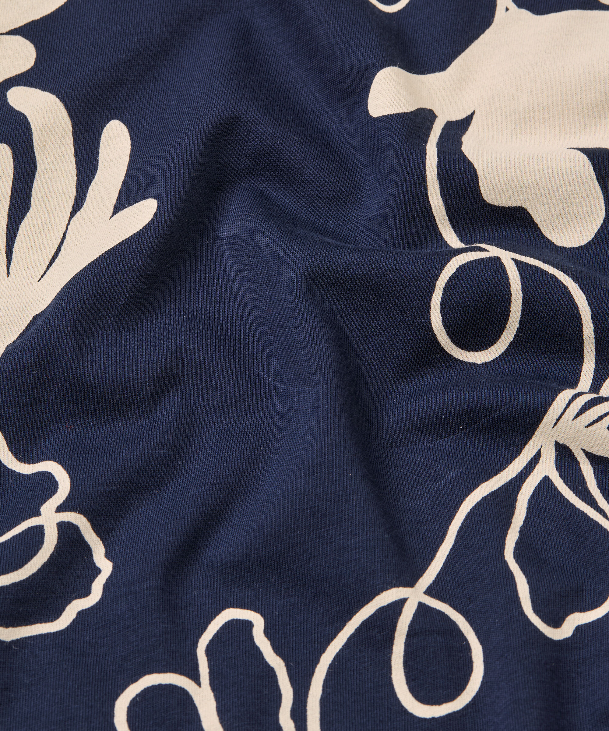 Jersey-Top mit Blumenmuster und langen &Auml;rmeln, Maritime Blue