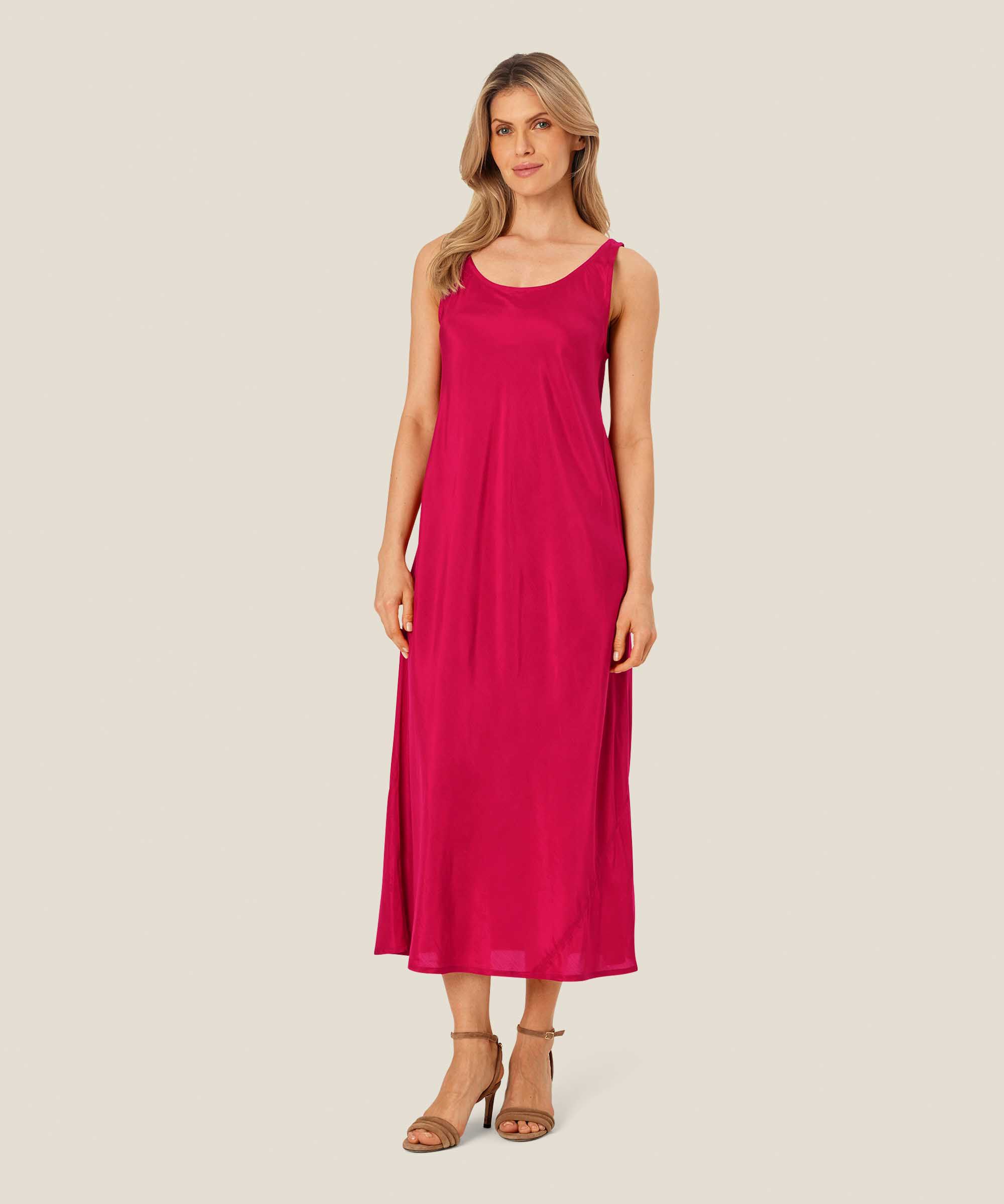 Trägerkleid aus leicht glänzender Viskose, Persian Red