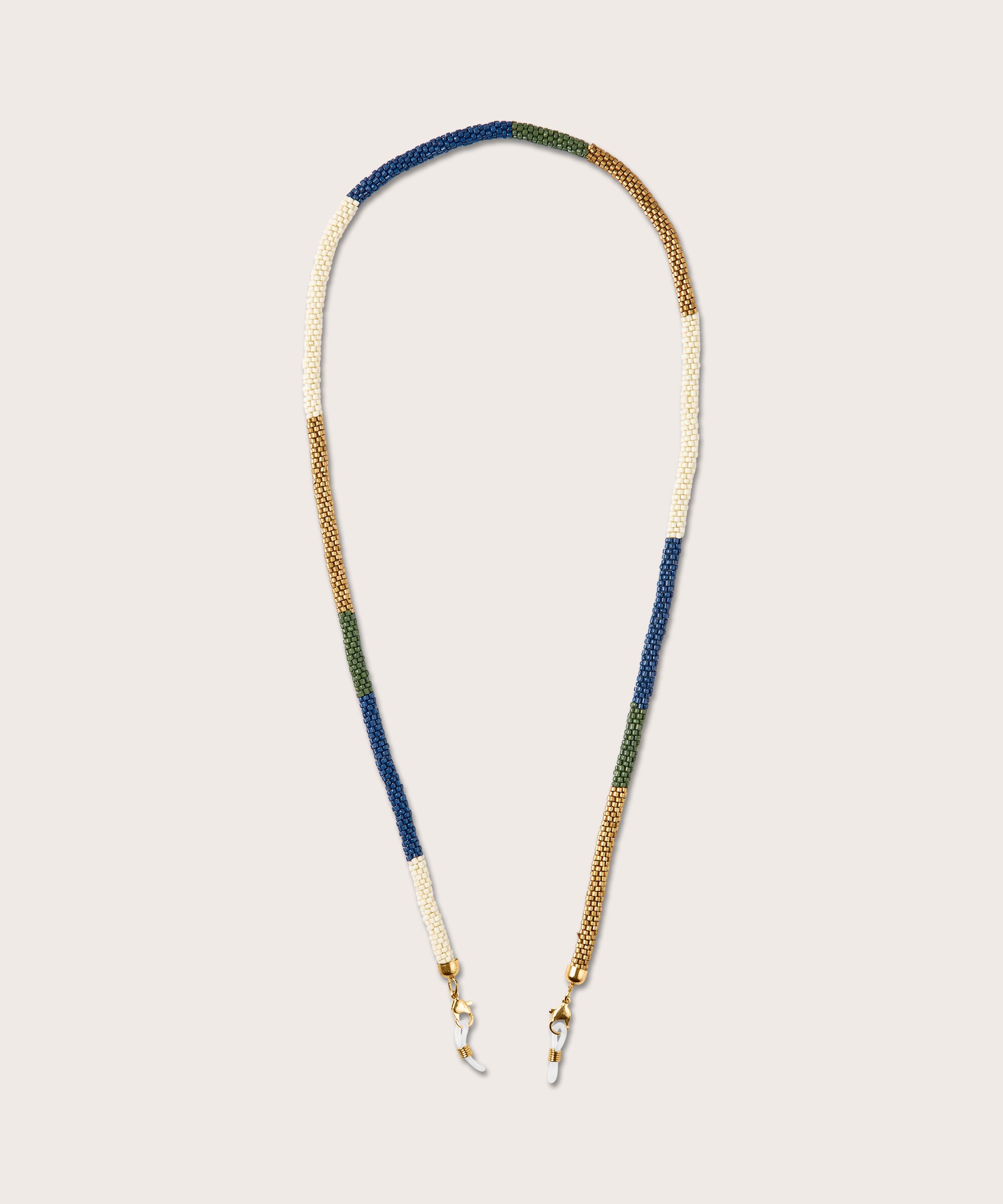 Brillenband mit kleinen Glasperlen, Four Clover