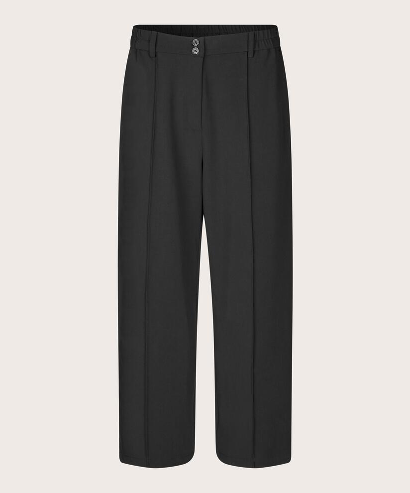 klassische Hose mit aufgenähten Bügelfalten, Black