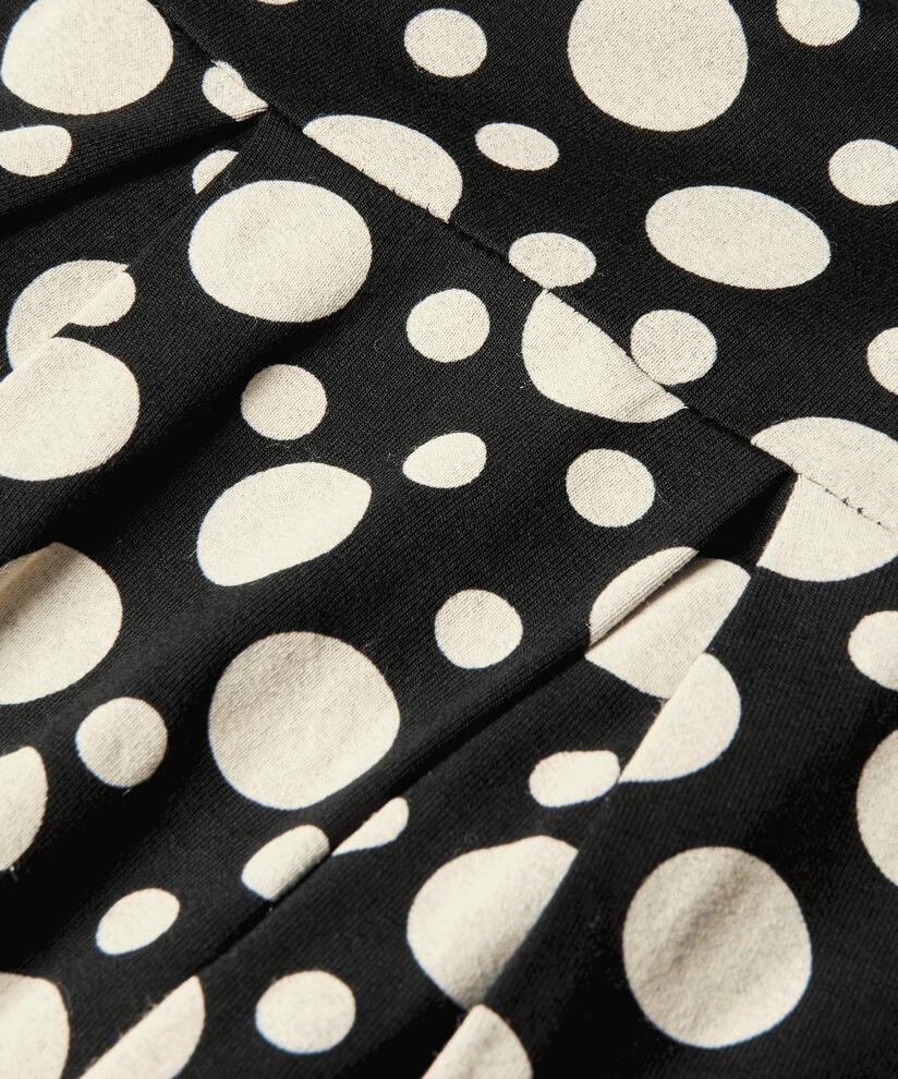 gemustertes Tulpenkleid mit langen Ärmeln, Black