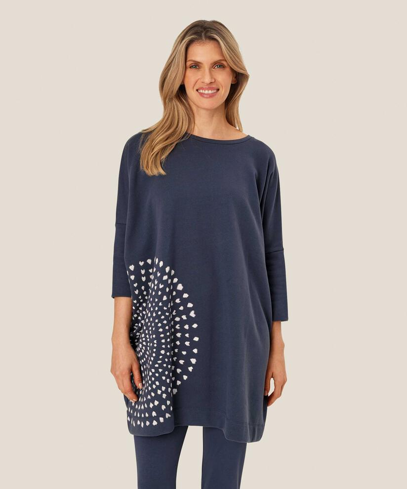 oversized Tunika in Sweatshirtqualität, Mood Indigo