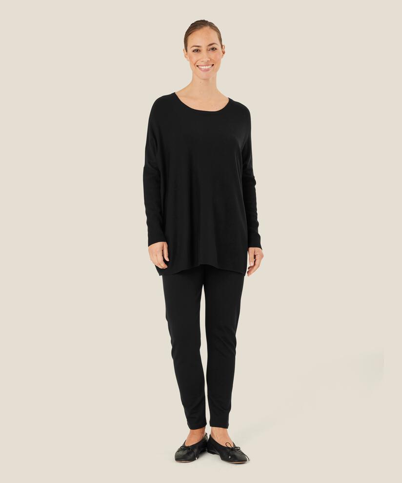 Knöchellange Hose aus Jersey, Black