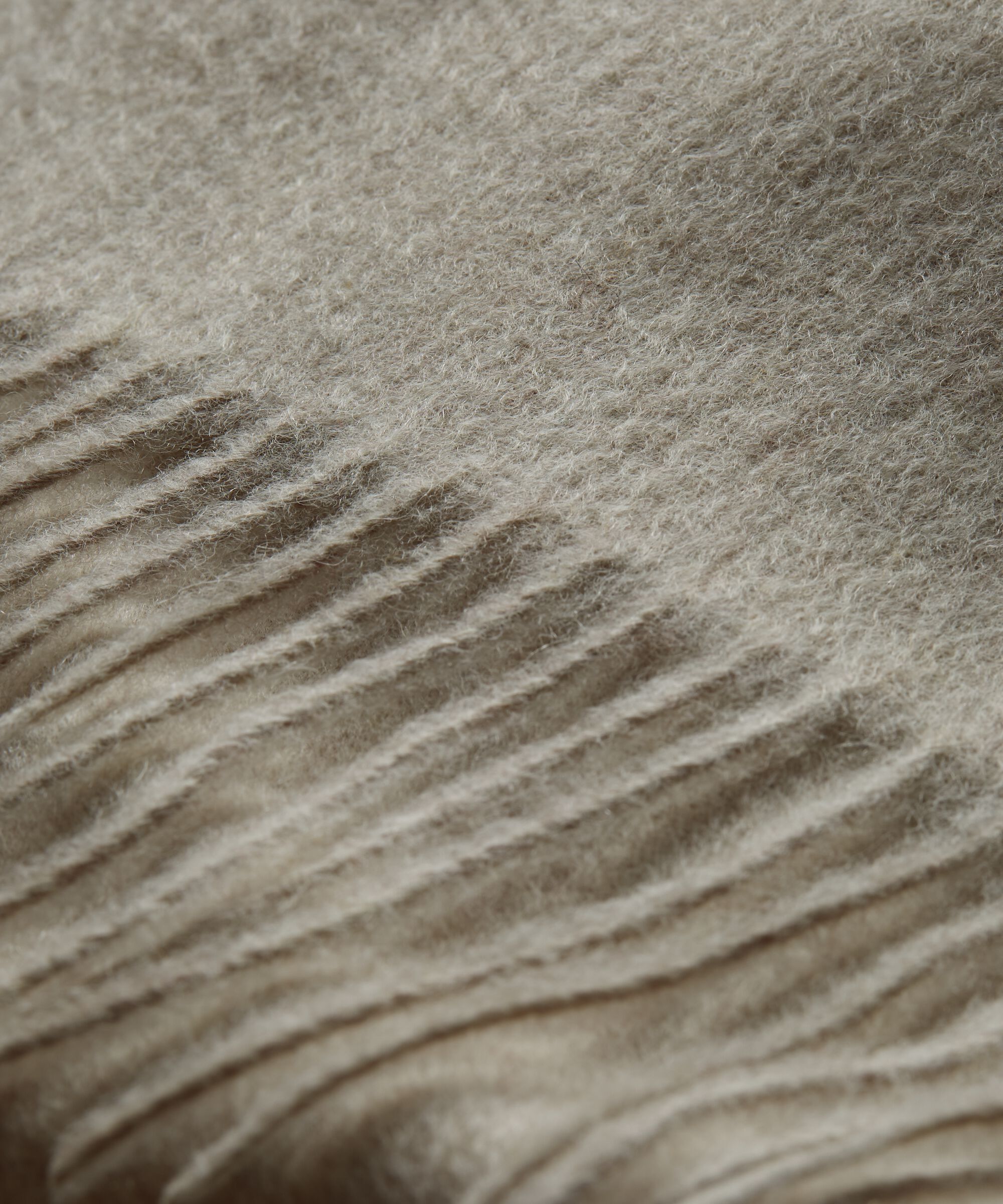 großer Wollschal mit Fransen, L beige mel