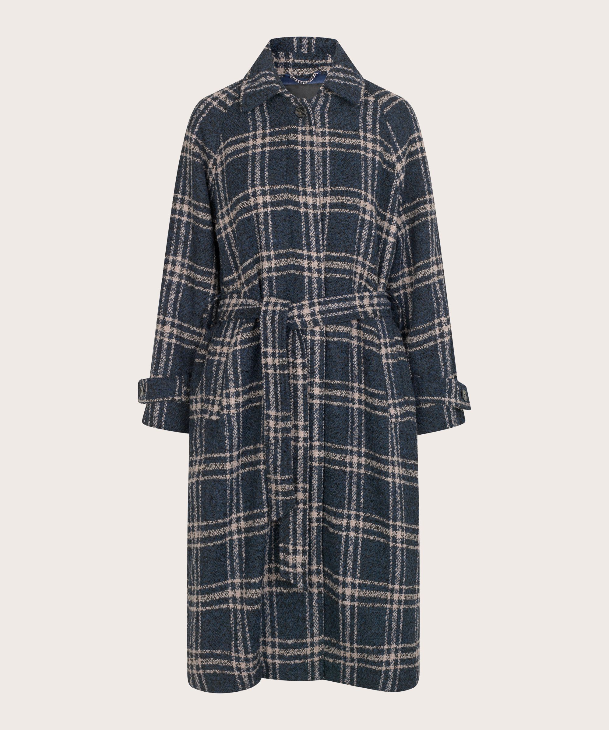 Mantel aus Wollmischung mit verdecktem Knopfverschluss, Moonlit Ocean