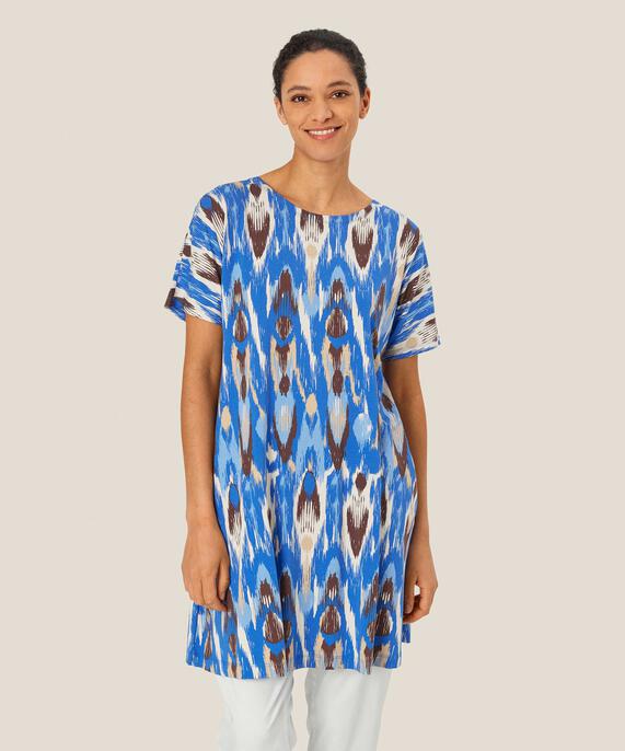 Bedruckte Jersey-tunika Mit Eingrifftaschen, Nebulas Blue