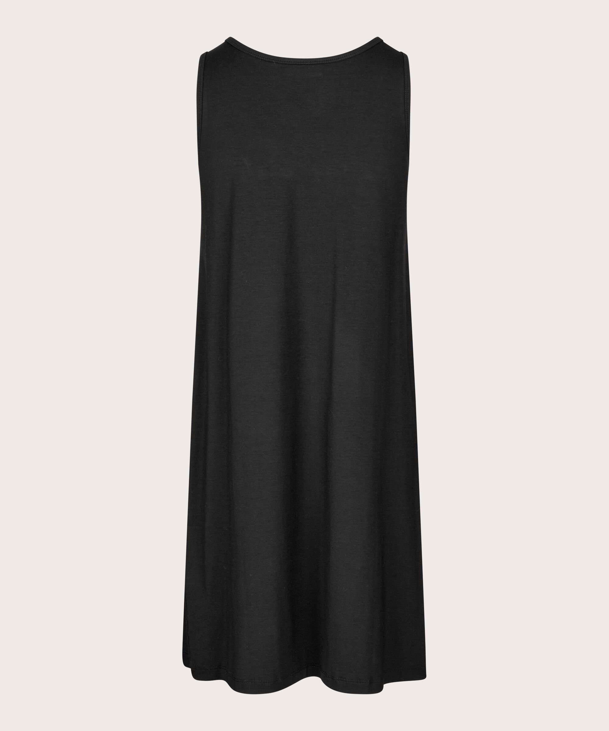 Unterkleid aus Jersey mit Rundhalsausschnitt, Black
