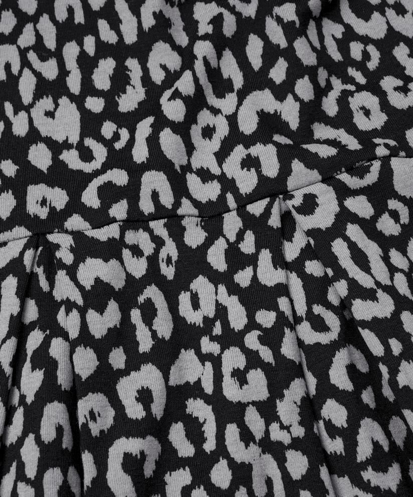 gemustertes Tulpenkleid mit langen Ärmeln, Steel Grey