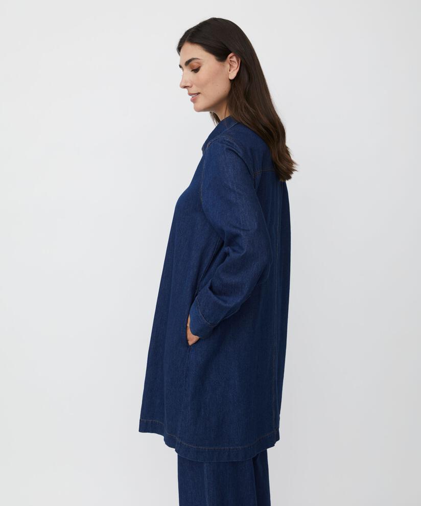 weiches Jeanshemd mit Eingrifftaschen, Dark Denim