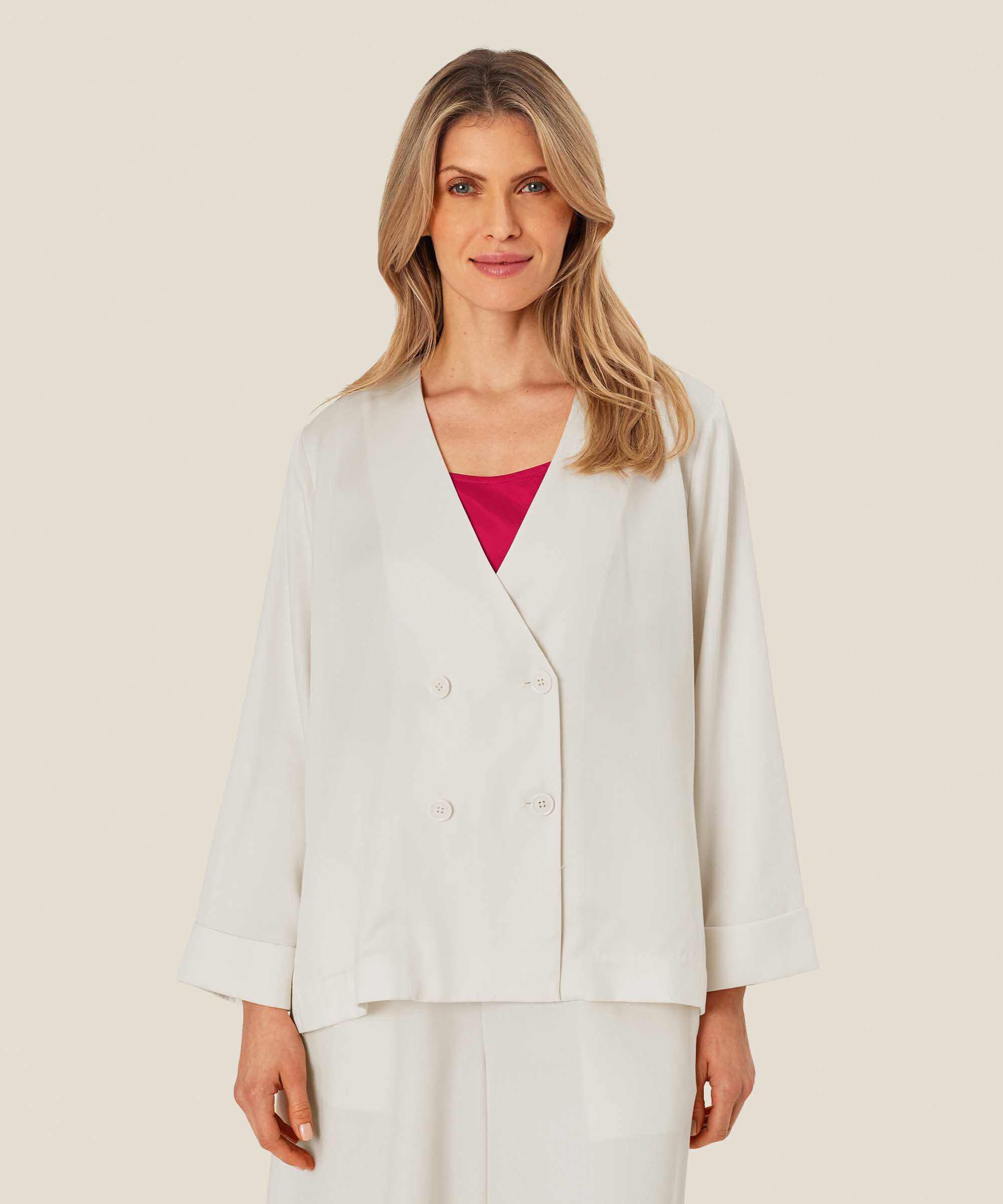 Jacke mit zweireihigem Knopfverschluss und V-Ausschnitt, Jet Stream