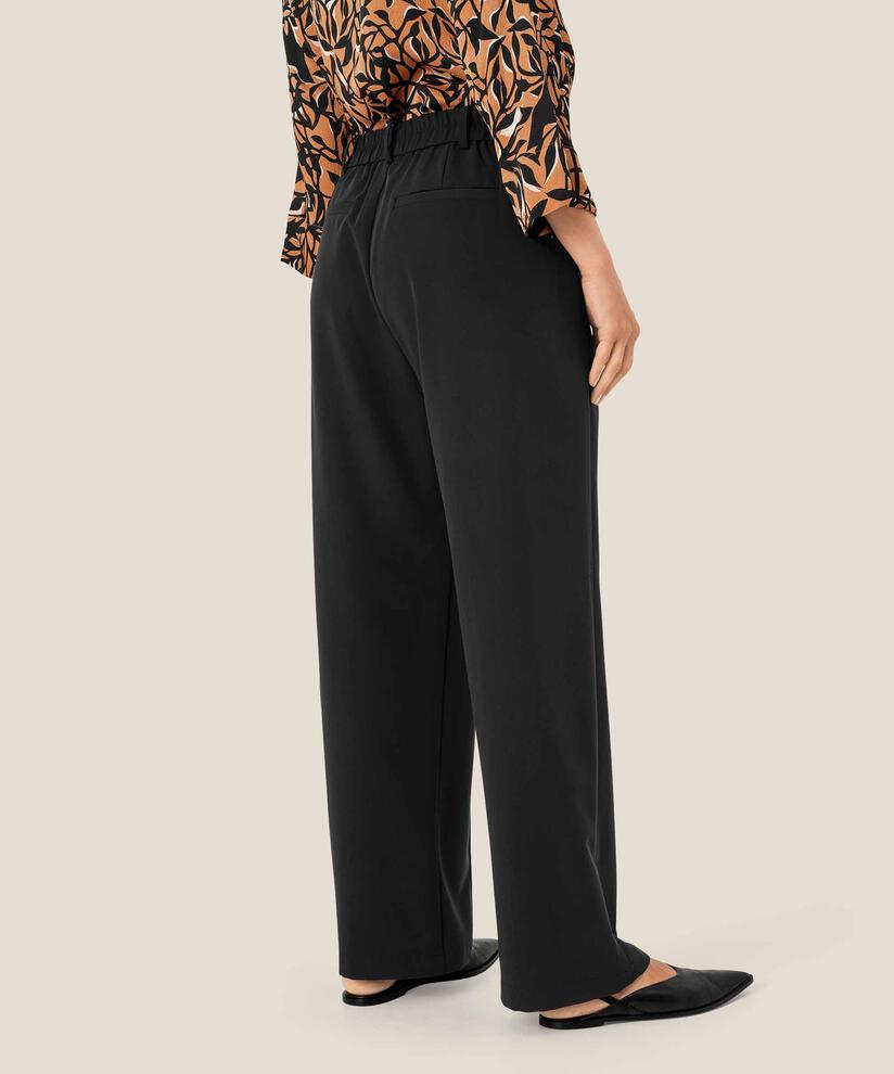 klassische Hose mit aufgenähten Bügelfalten, Black
