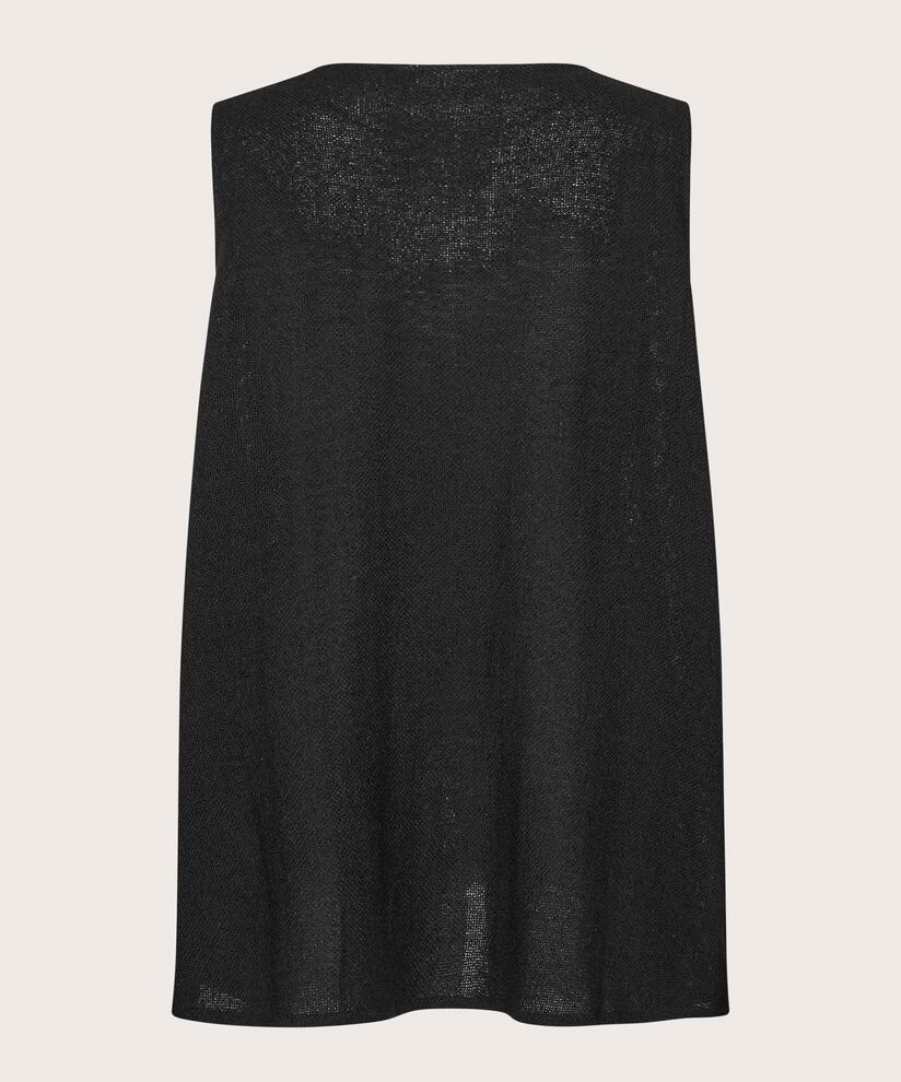 Lange, Offene Bouclé-weste, Black
