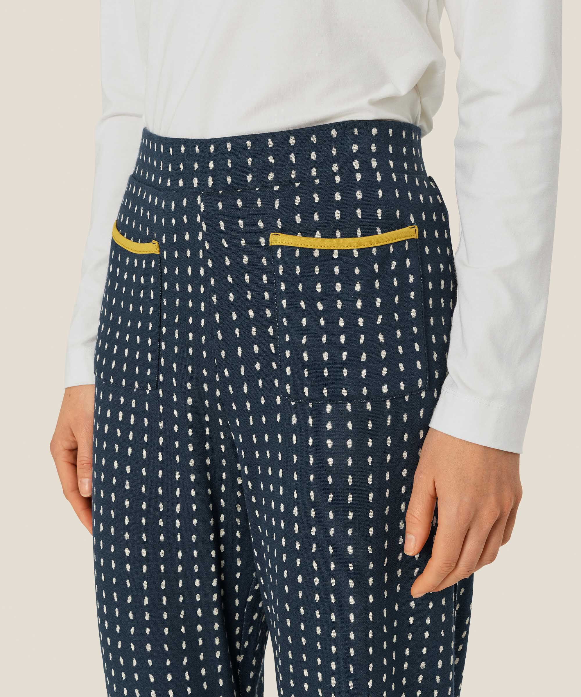 gepunktete Jerseyhose mit elastischem Bund, Mood Indigo
