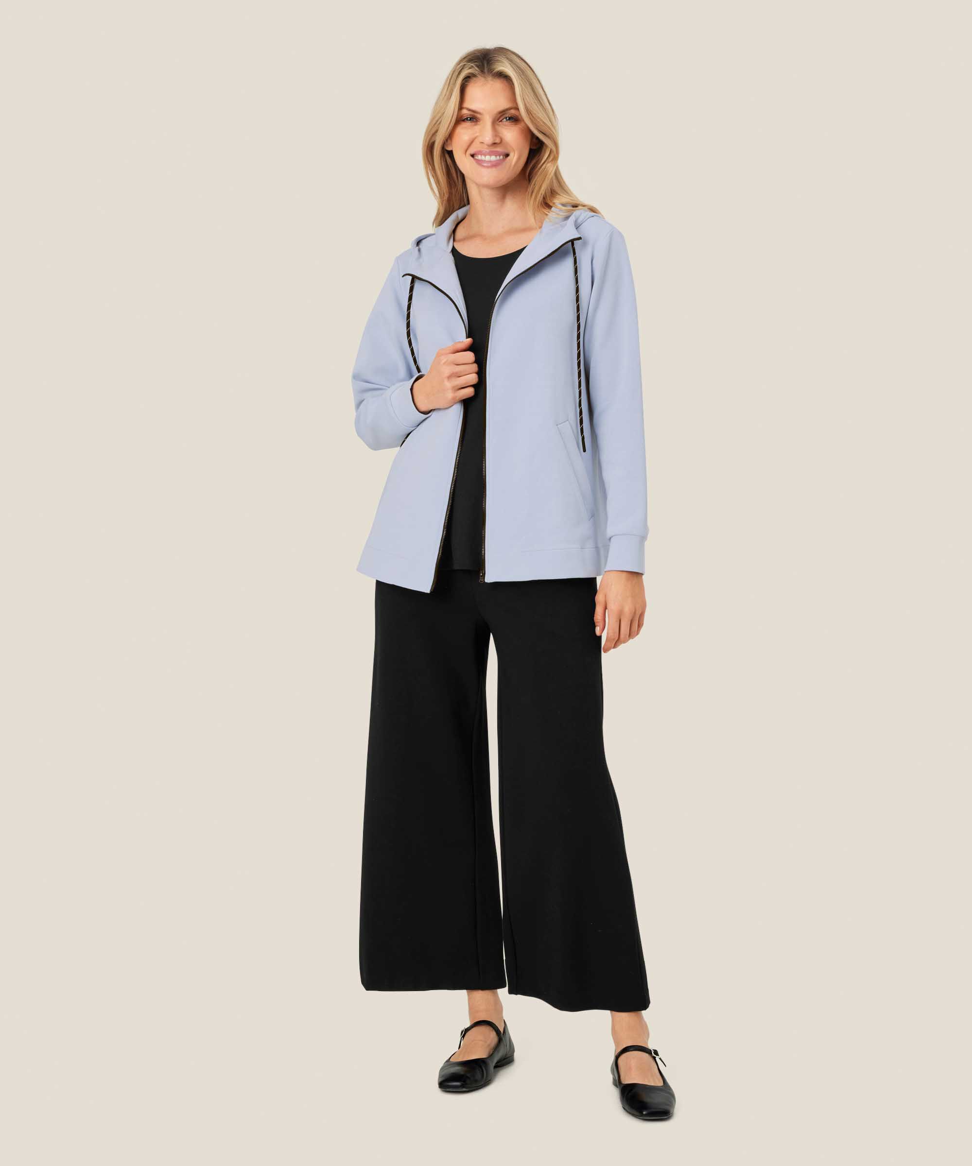 Kapuzenpullover mit Reißverschluss und Taschen, Heather