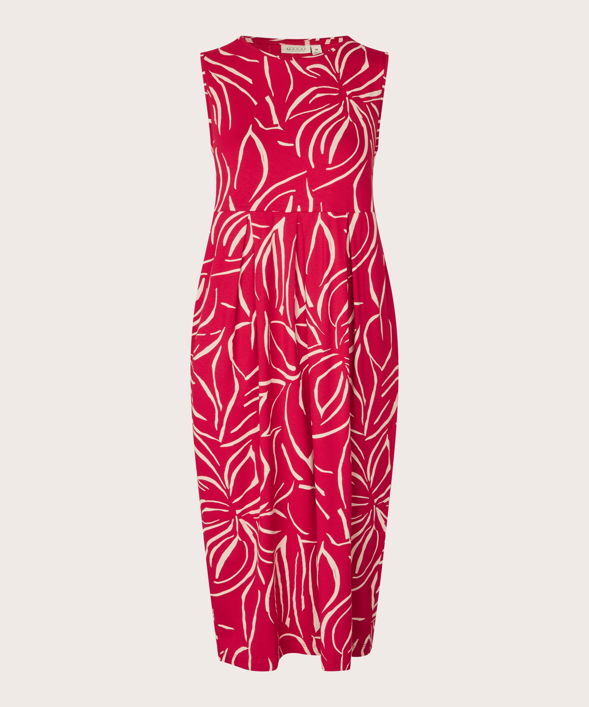 ärmelloses Tulpenkleid mit Eingrifftaschen, Persian Red