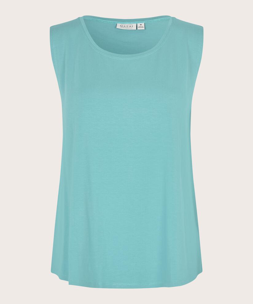 Ärmelloses Jersey-top, Aqua