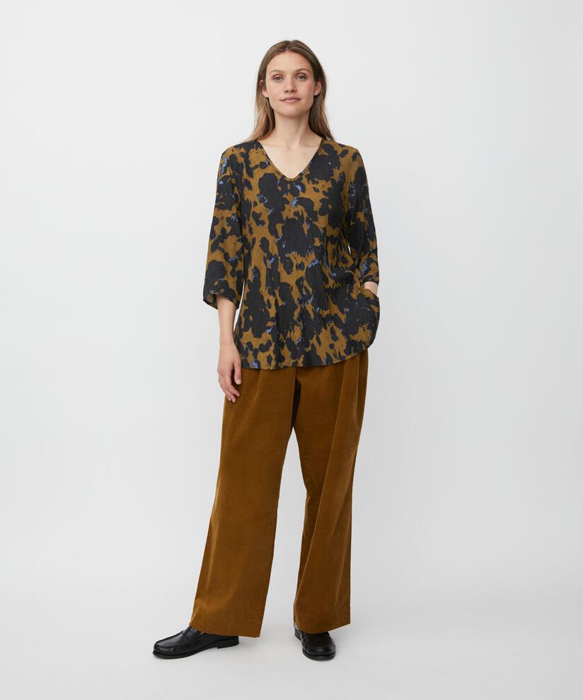 Bedruckte Viskosebluse Mit V-ausschnitt, Breen