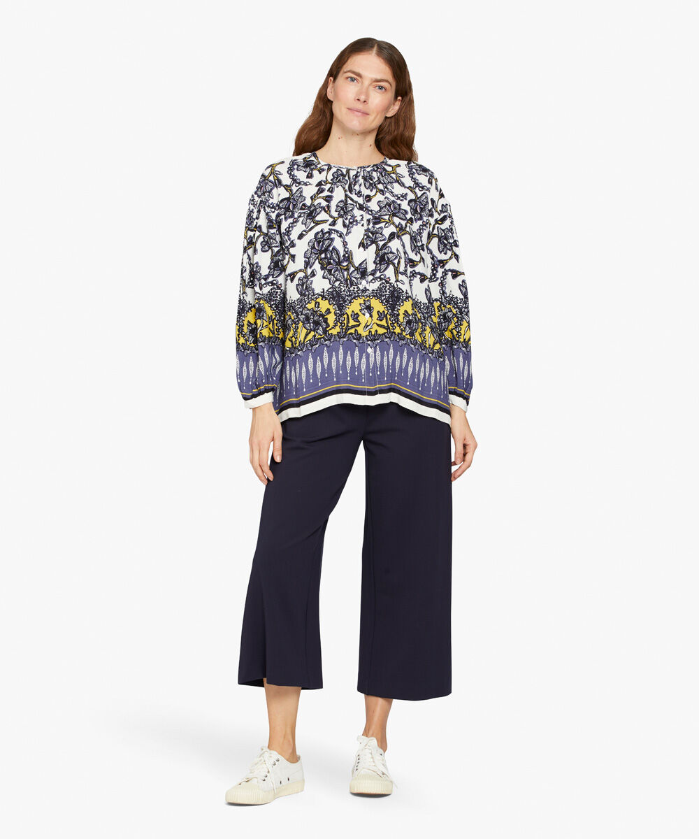 Schwere Jerseyhose mit weitem Bein, Navy