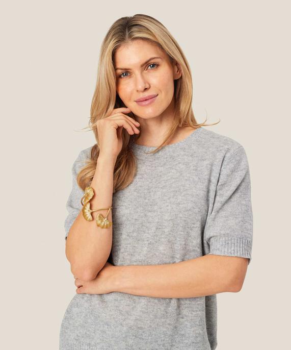 vergoldetes Armband mit Blattmuster, Gold