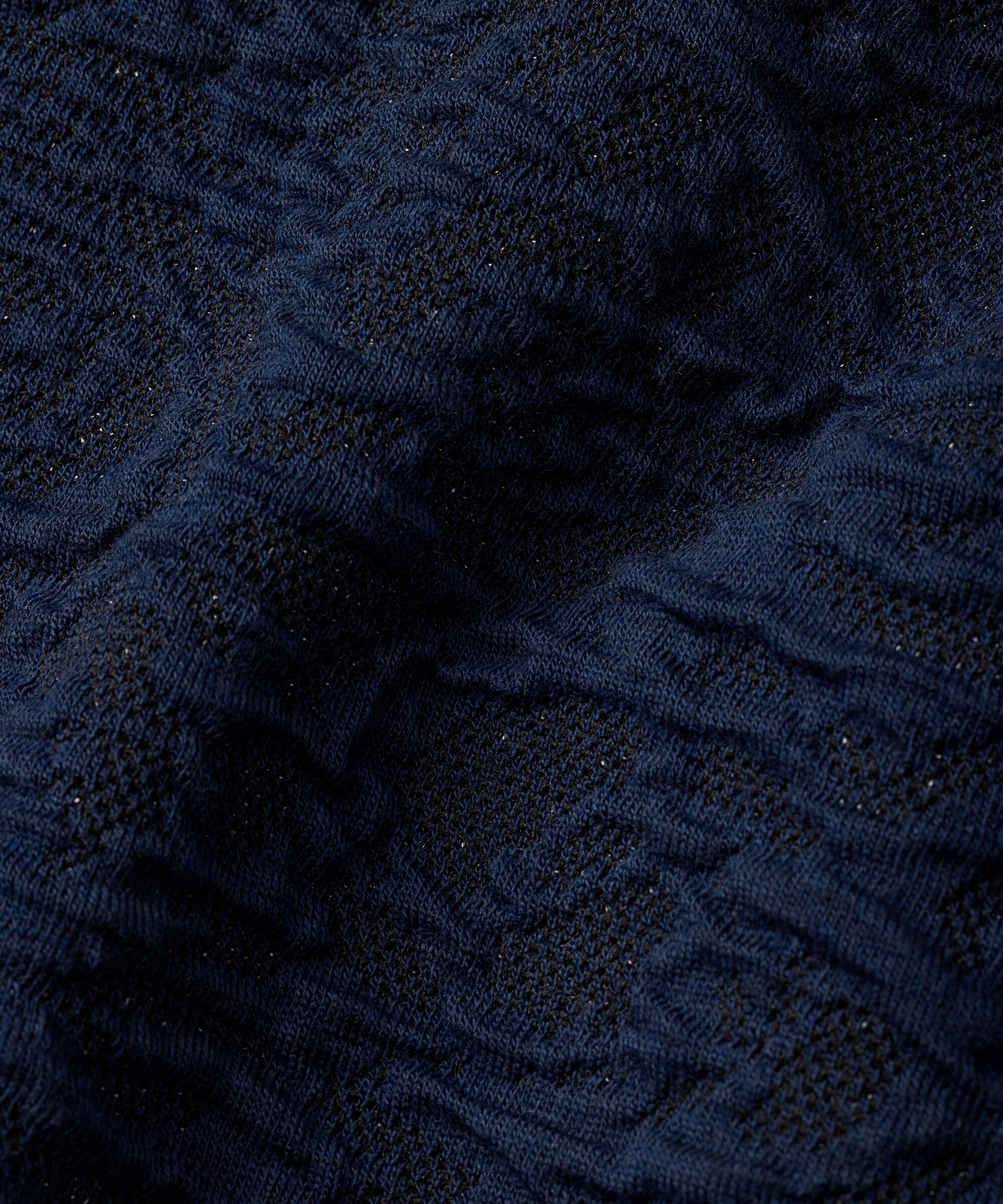 Jacke mit gewebtem Muster und schwarzem Rand, Navy