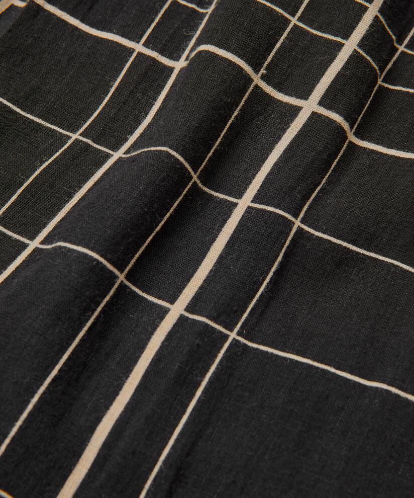 bedrucktes Kleid aus Leinenmischung, Black