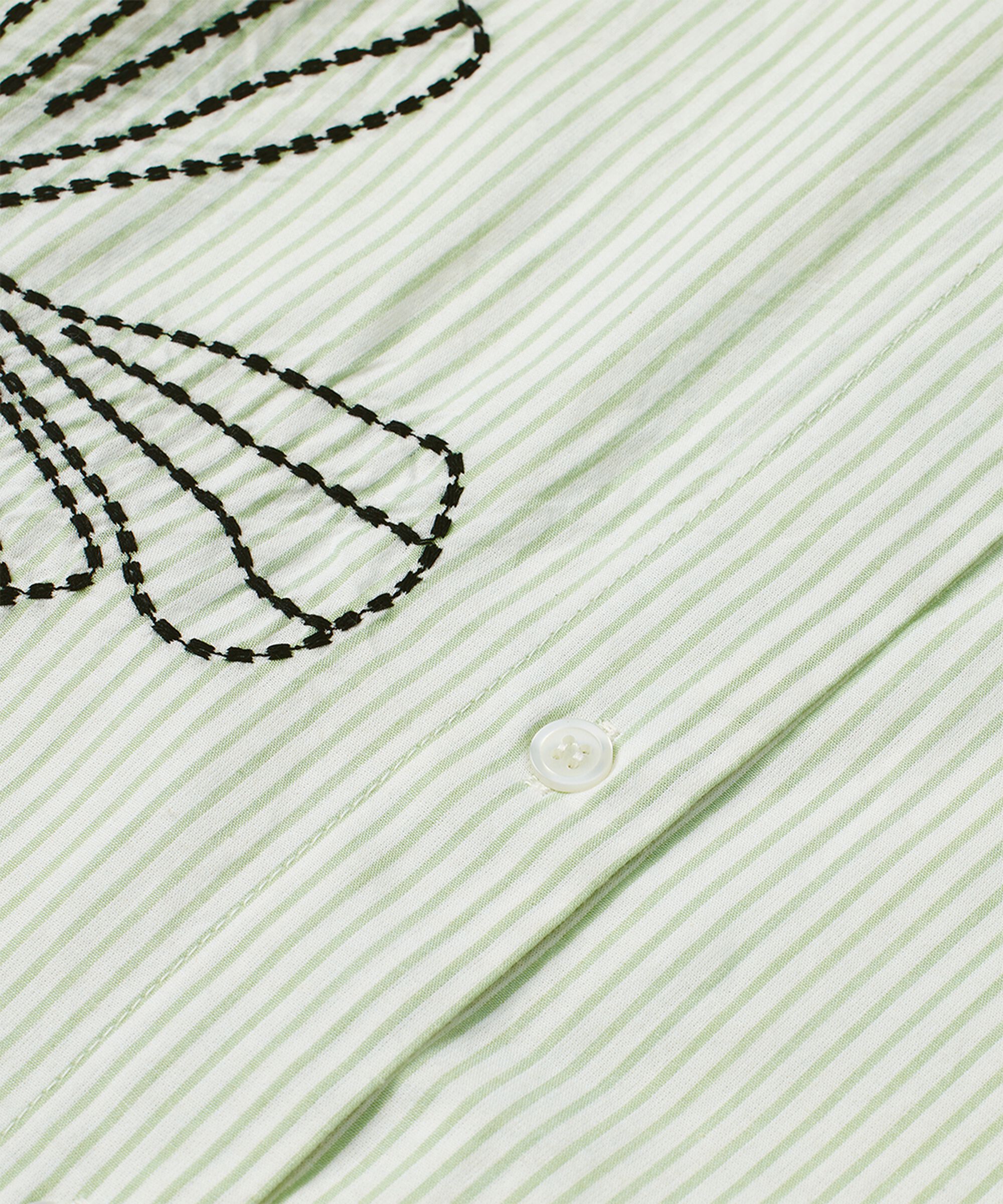 Hemdblusenkleid aus Baumwolle mit Stickerei, Frosty Green