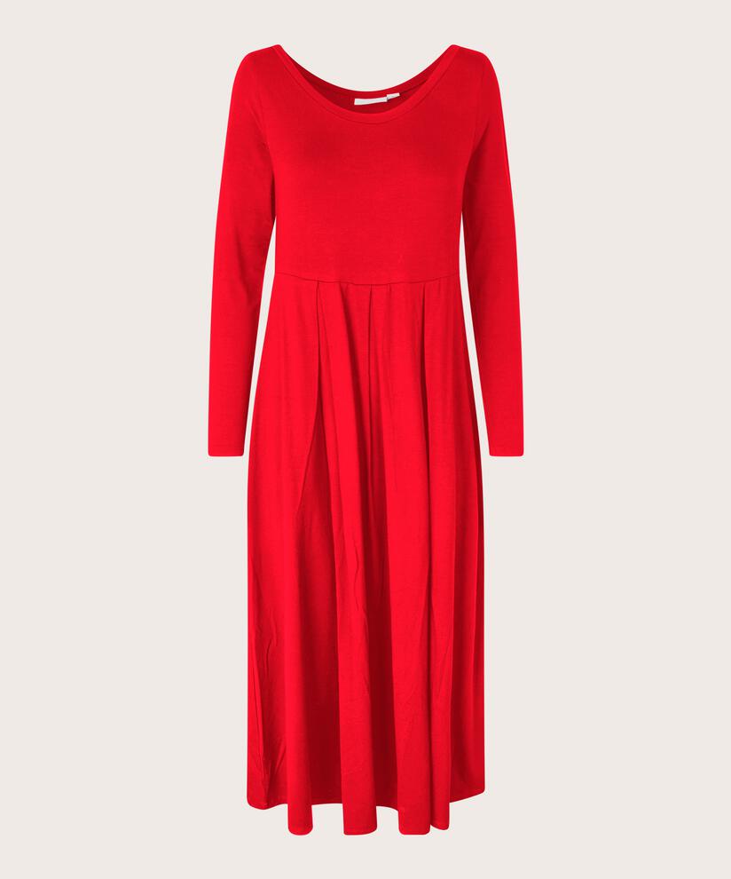 Jerseykleid mit langen Ärmeln und Rundhalsausschnitt, Haute Red