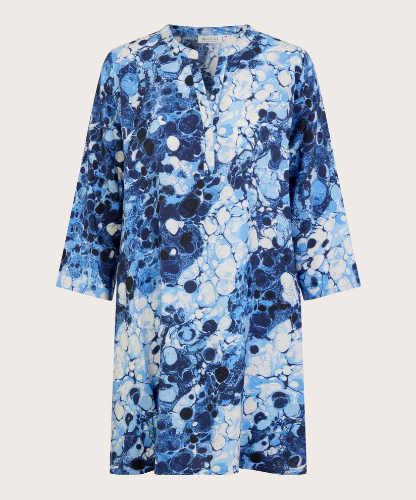 Bedruckte Viskose-Tunika mit 3/4-Ärmeln, Powder Blue